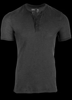 TAD Primer Cotton Henley Short Sleeve Black