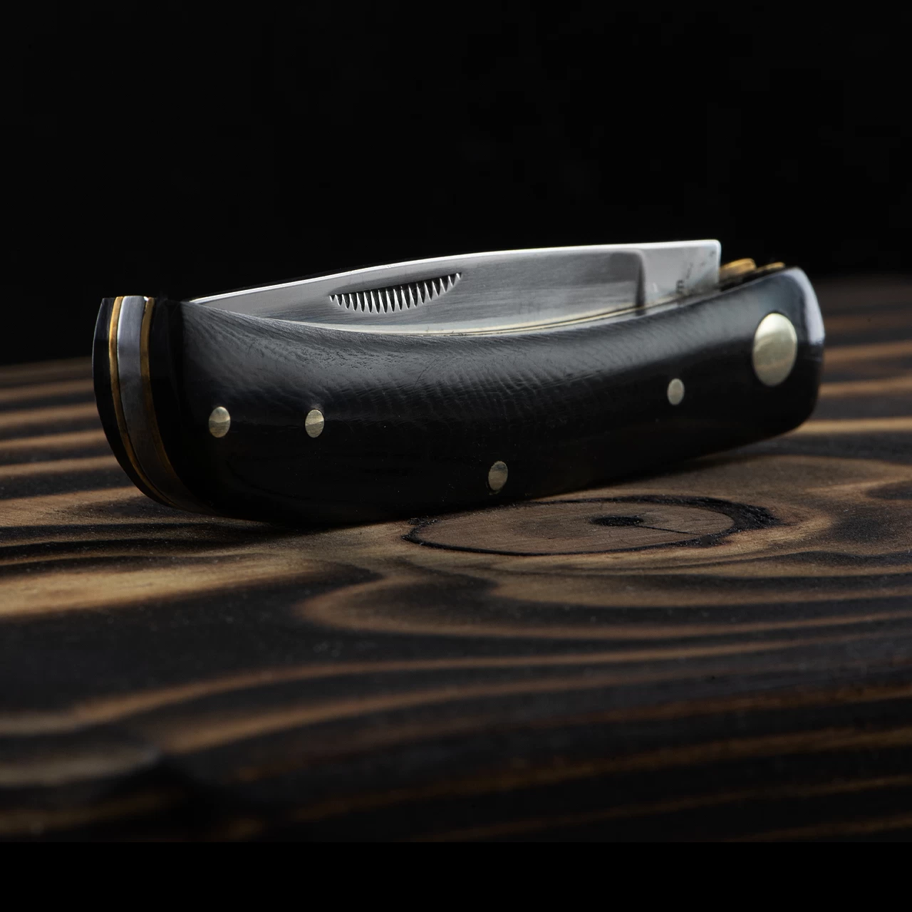 Hen And Rooster Buffalo Horn Folding Knife 4 Hen And Rooster Buffalo Horn Folding Knife - Image 2