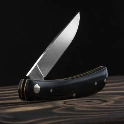 Hen And Rooster Buffalo Horn Folding Knife